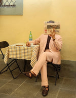 Shawl Lapel Pink Linen Blend DB