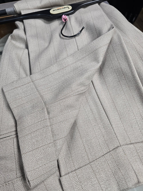 Bernese Retro Beige Striped Pants