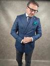 2Blind 2C Double Breasted Navy Blue Herringbone Blazer