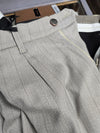 Bernese Retro Beige Striped Pants