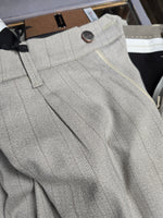 Bernese Retro Beige Striped Pants