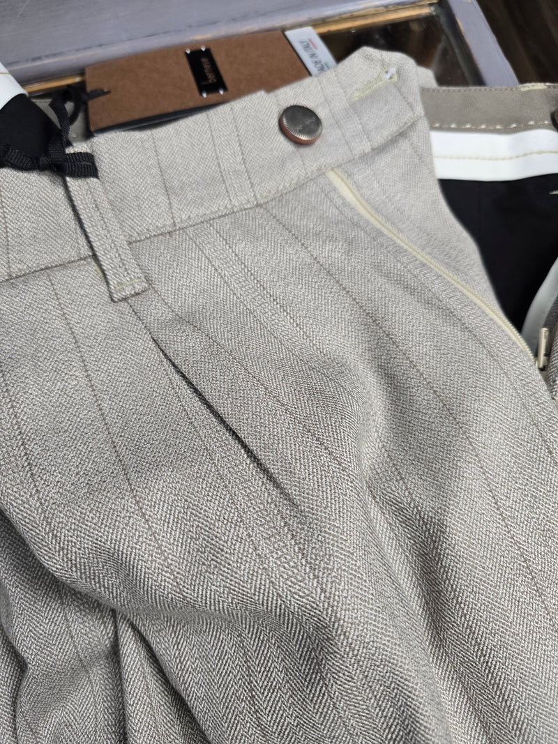 Bernese Retro Beige Striped Pants