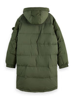 Scotch & Soda Long Green Puffa Coat