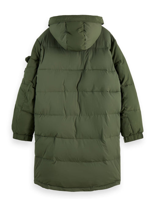 Scotch & Soda Long Green Puffa Coat