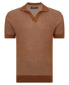 Remus Textured Knit Rust Polo
