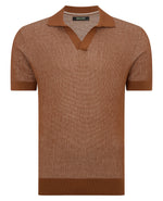 Remus Textured Knit Rust Polo
