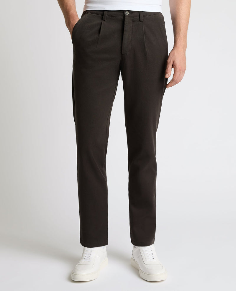 Remus Riley Single Pleat Brown Chino