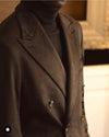 Suede Brown Double Breasted Blazer