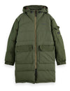 Scotch & Soda Long Green Puffa Coat