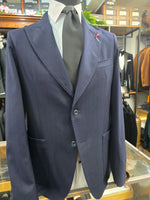 Bernese Herringbone Textured Navy Blazer