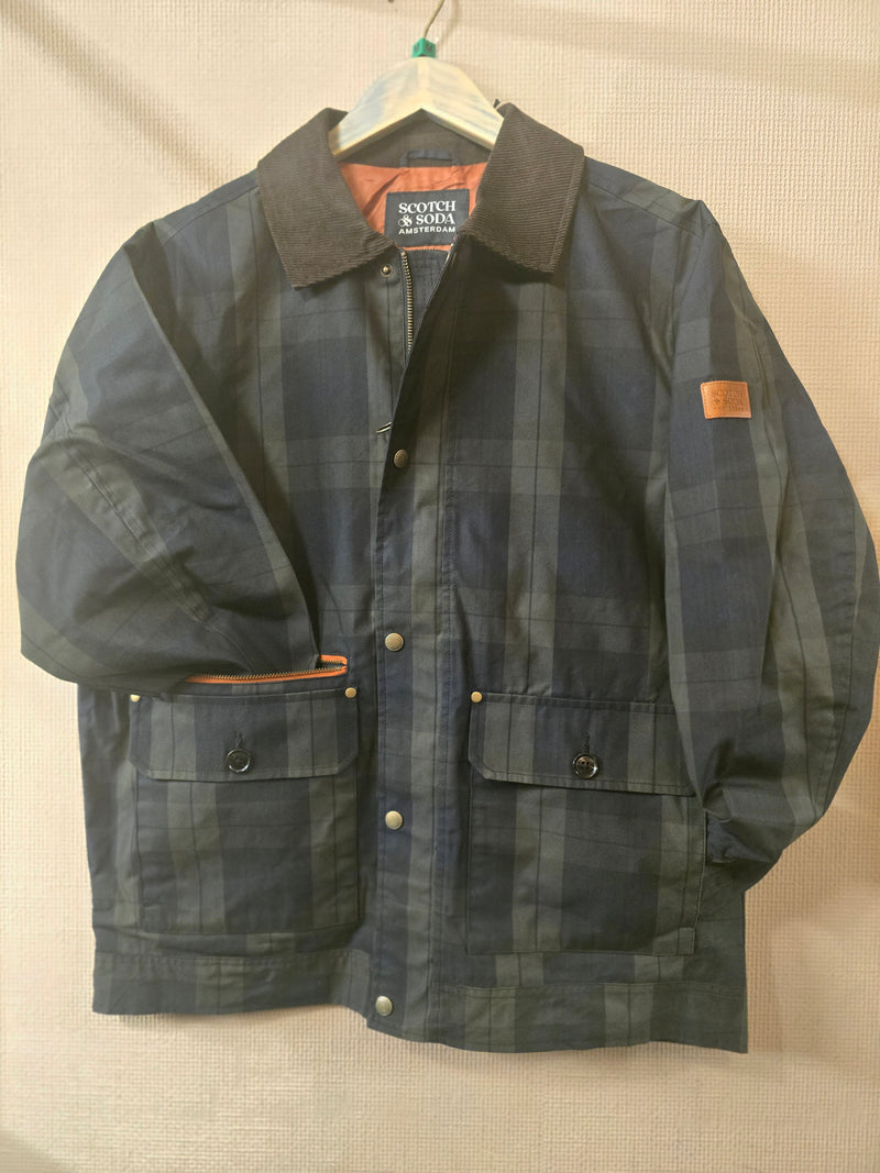 Scotch & Soda Black Watch Wax Cotton Jacket