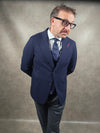Bernese Herringbone Textured Navy Blazer