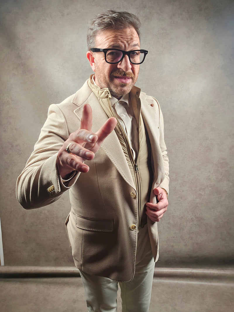 Beige Blazer with Gilet insert