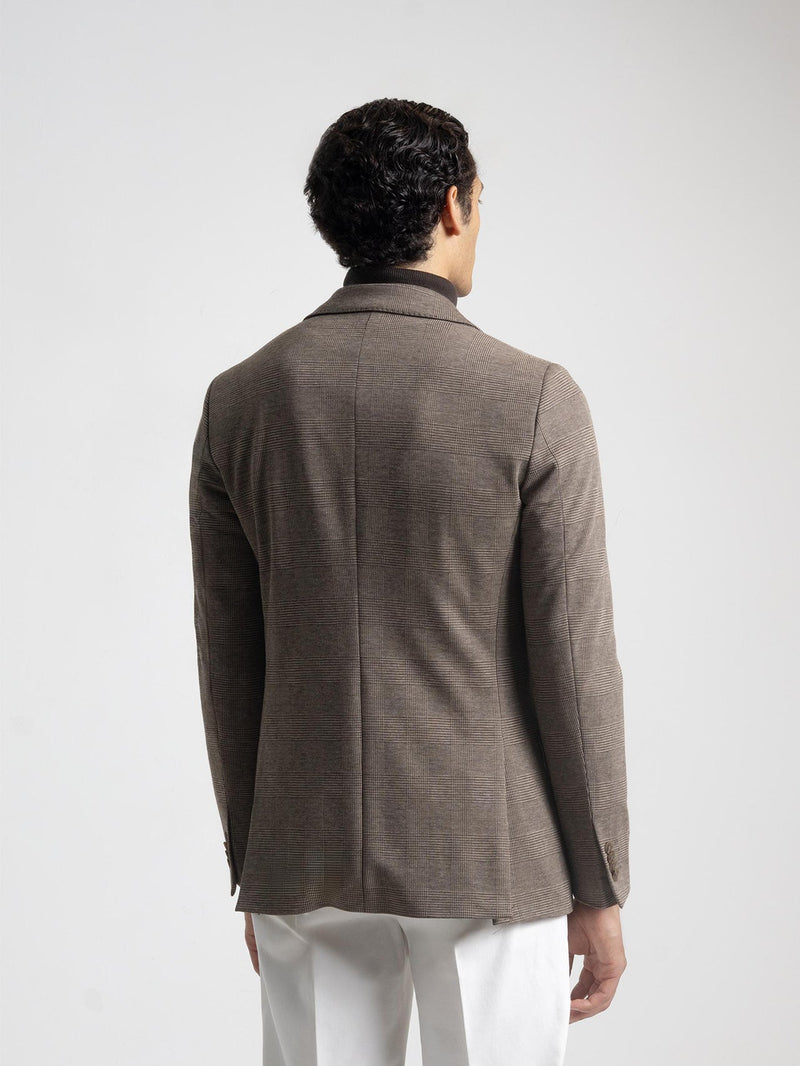 Beige Prince of Wales Check Blazer