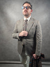 Beige Prince of Wales Check Blazer