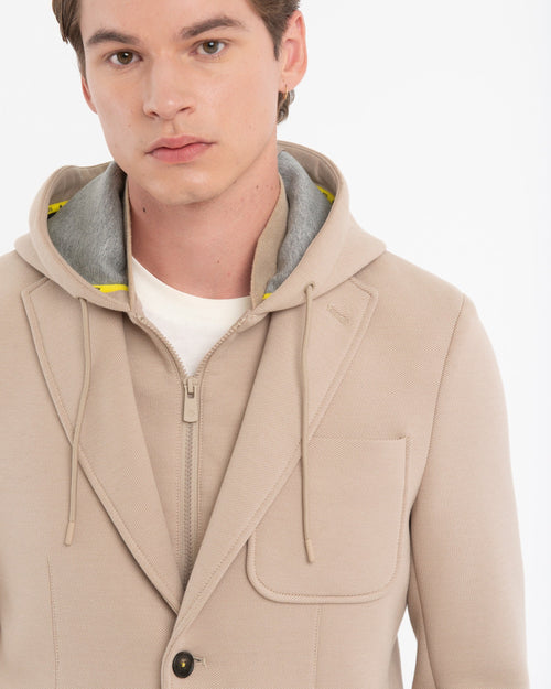 Manuel Ritz beige hooded blazer