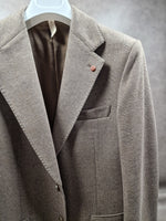 Beige Prince of Wales Check Blazer