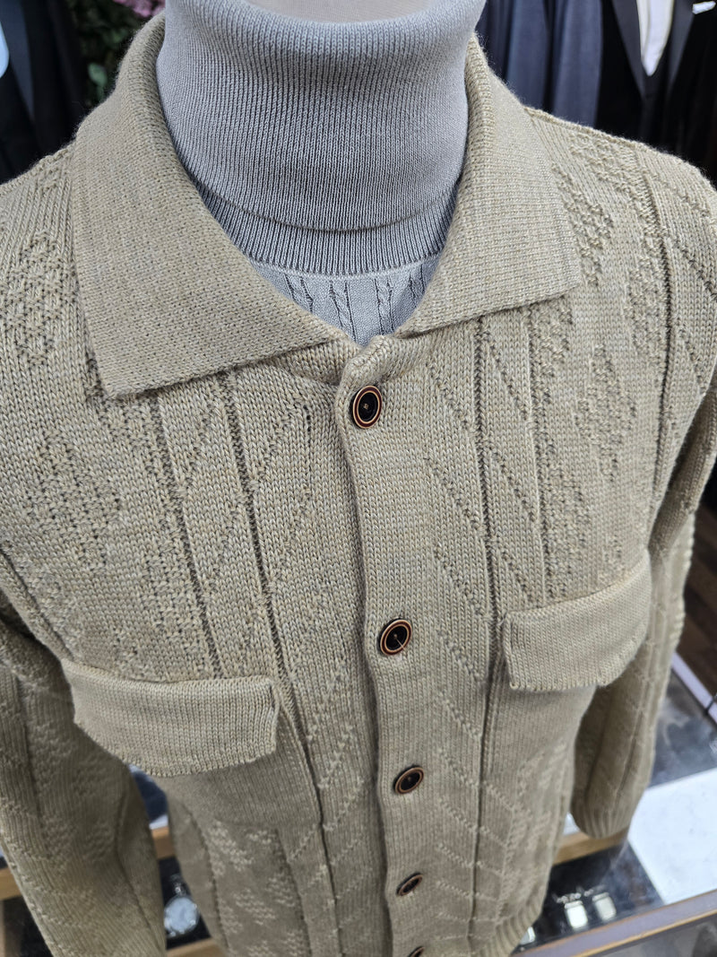 Bernese Beige Knit Cardigan