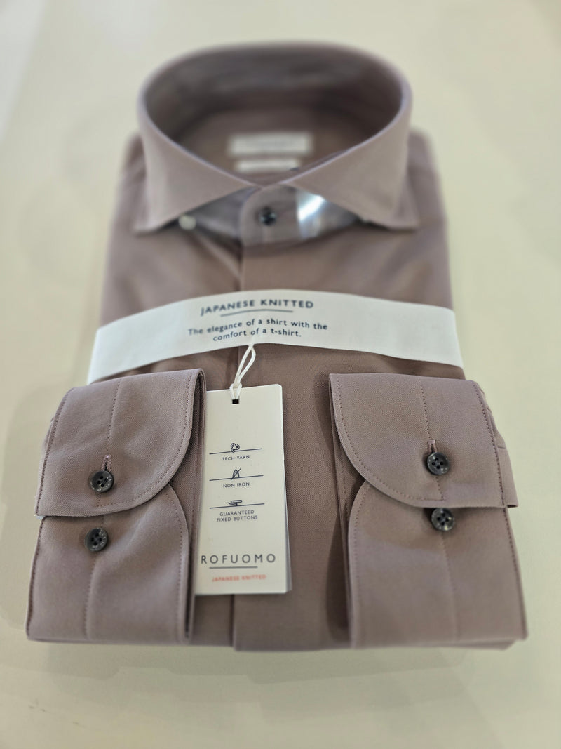 Profuomo Japanese Knit Dark Pink Shirt Statement Menswear Profuomo Japanese Knit Dark Pink Shirt Statement Menswear
