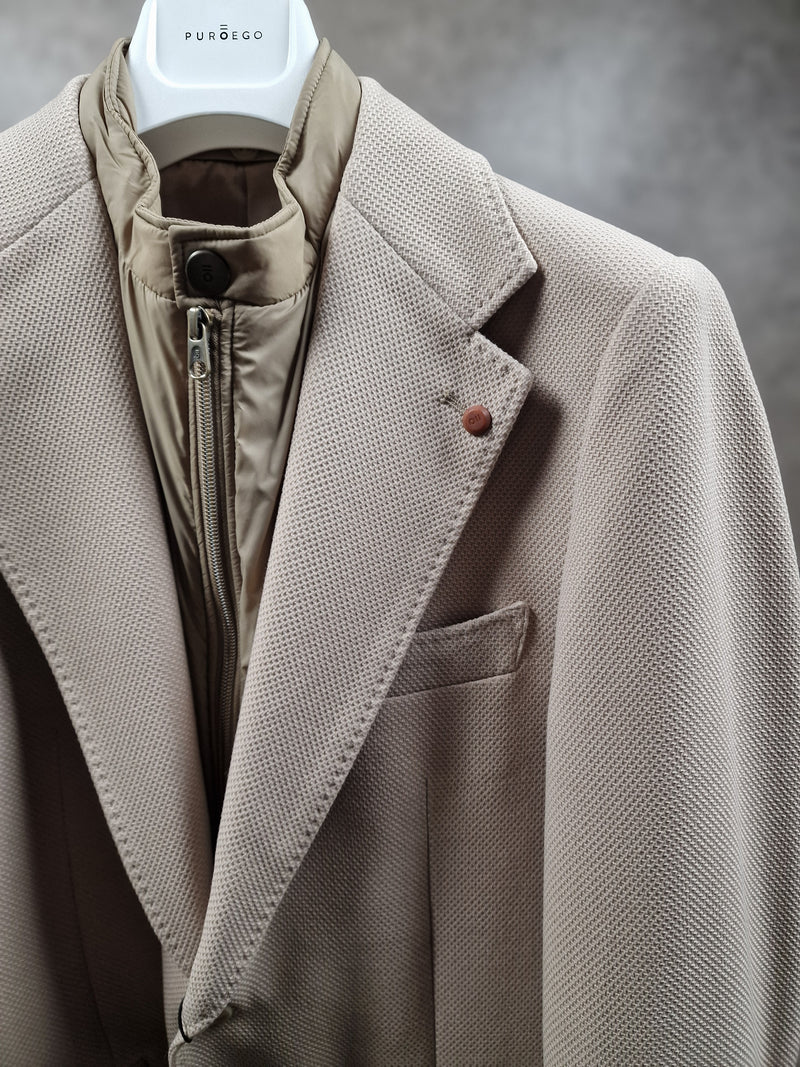 Beige Blazer with Gilet insert