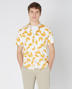 Remus Uomo Yellow and White Seville Short Sleeve Casual Shirt