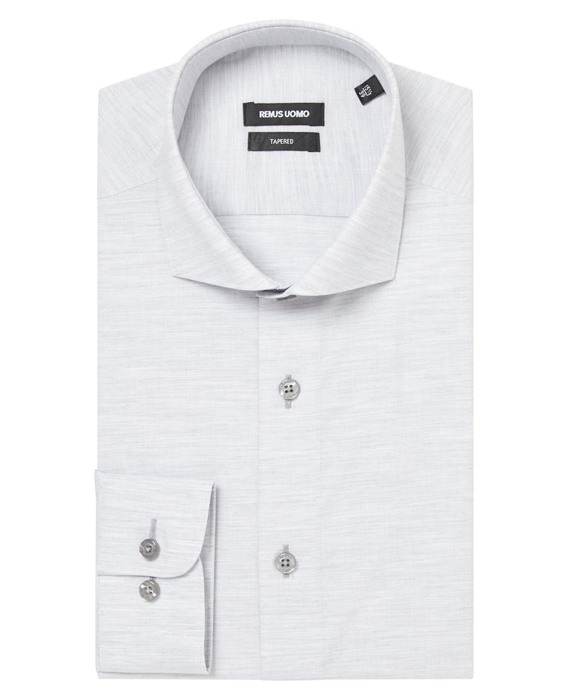 Remus Uomo Light Grey Seville Long Sleeve Formal Shirt