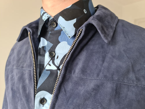 Selected Homme Blue Suede Jacket