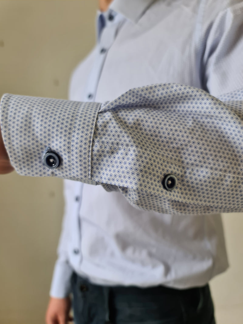 Herbie Frogg White/Blue Dot Tapered fit shirt