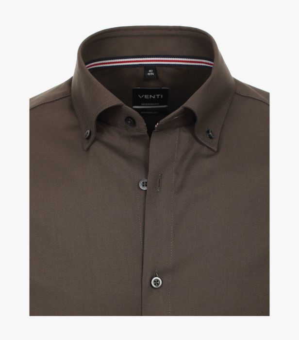 Venti Button Down Olive Shirt Slim fit