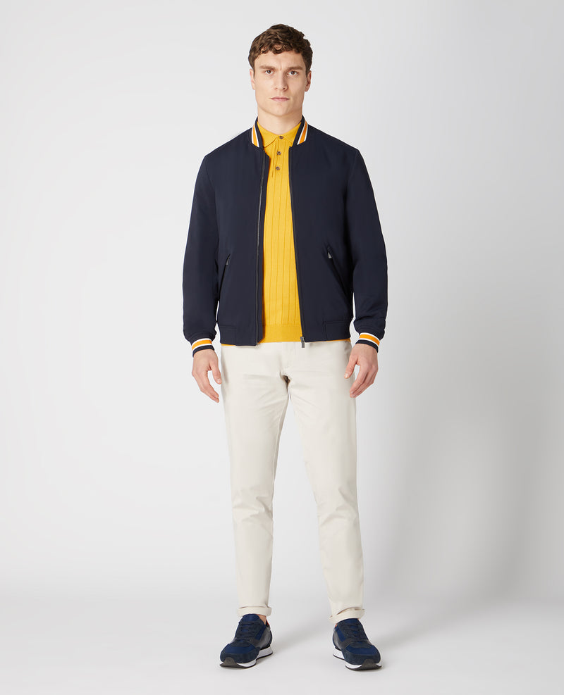 Remus Uomo Mango Slim Fit Knitted Short Sleeve Polo Shirt