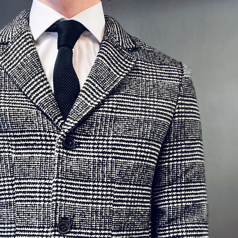 !Solid Overcoat Black Check