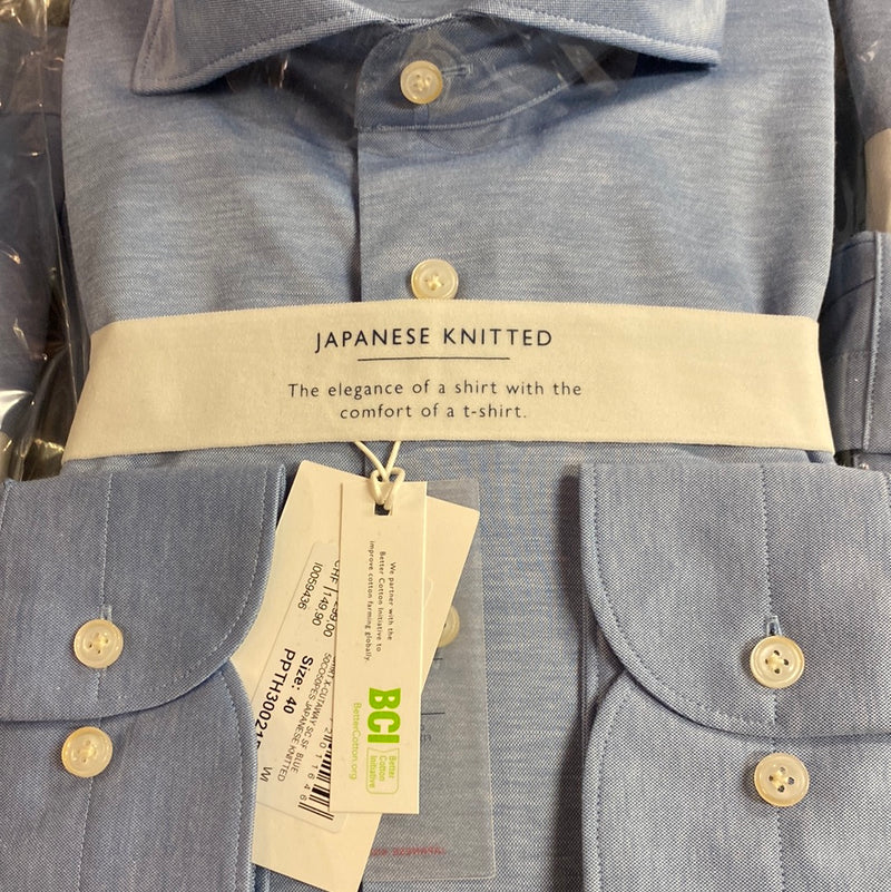 Profuomo Japanese Knitted Blue Shirt