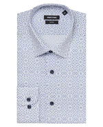 Remus Uomo Tapered White Blue Sheik Shirt