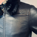 Markup Giubbino Black Leather Flight  Jacket
