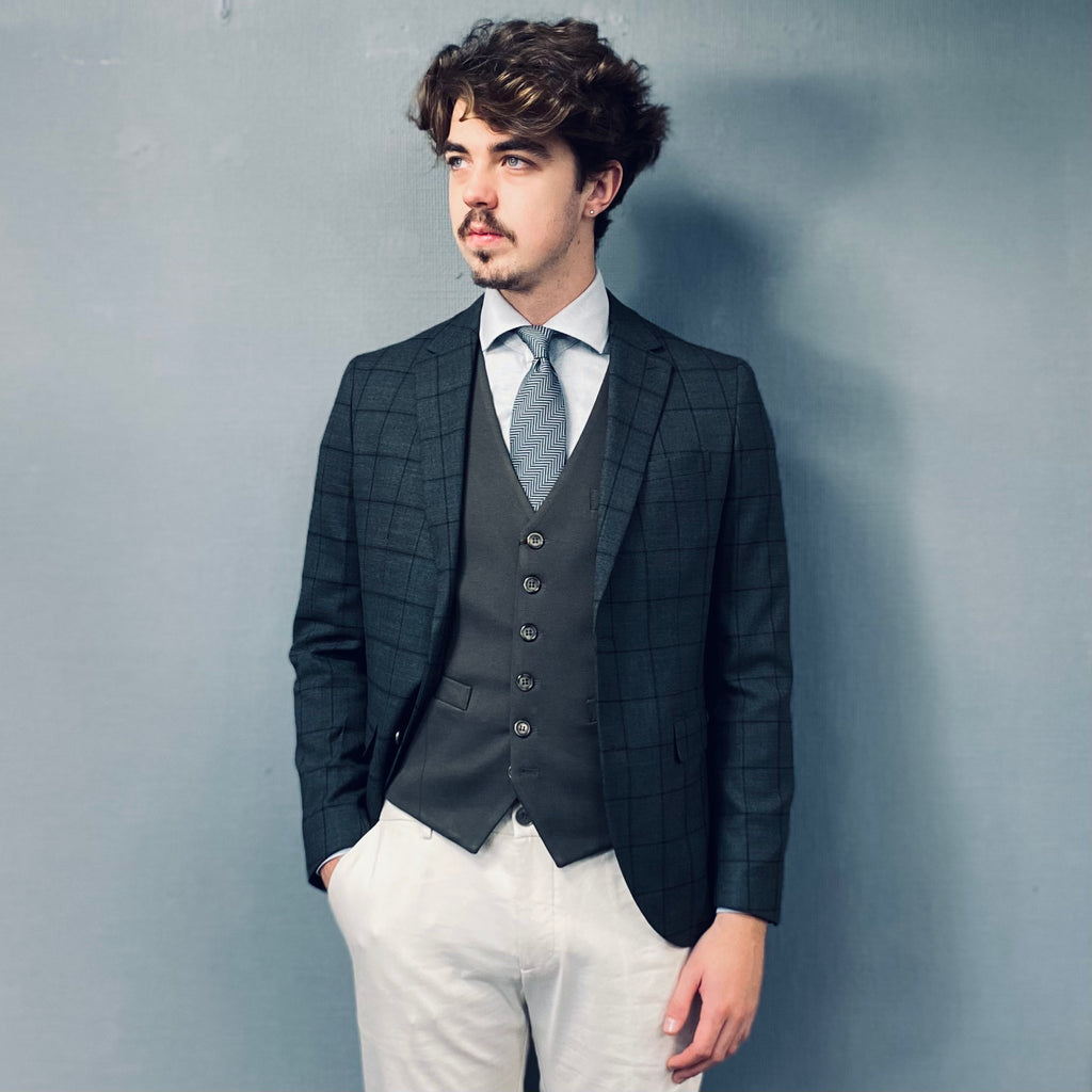 Matinique George Green Check Blazer