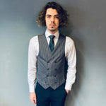 Remus Uomo Lorenzo Grey Navy Check Waistcoat