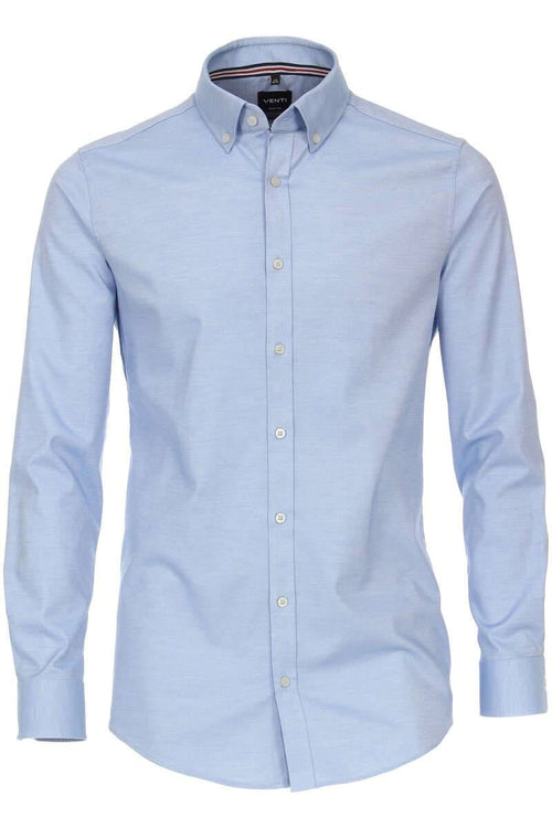 Venti Body Fit shirt blue/white, Textured
