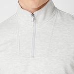 Tapered Fit Cotton-Stretch Half-Zip Grey Sweatshirt