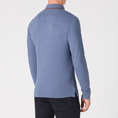 Remus Slim Fit Cotton-Stretch Pique Polo Shirt Blue