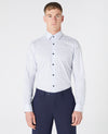 Remus Uomo Tapered White Blue Sheik Shirt