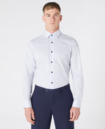 Remus Uomo Tapered White Blue Sheik Shirt